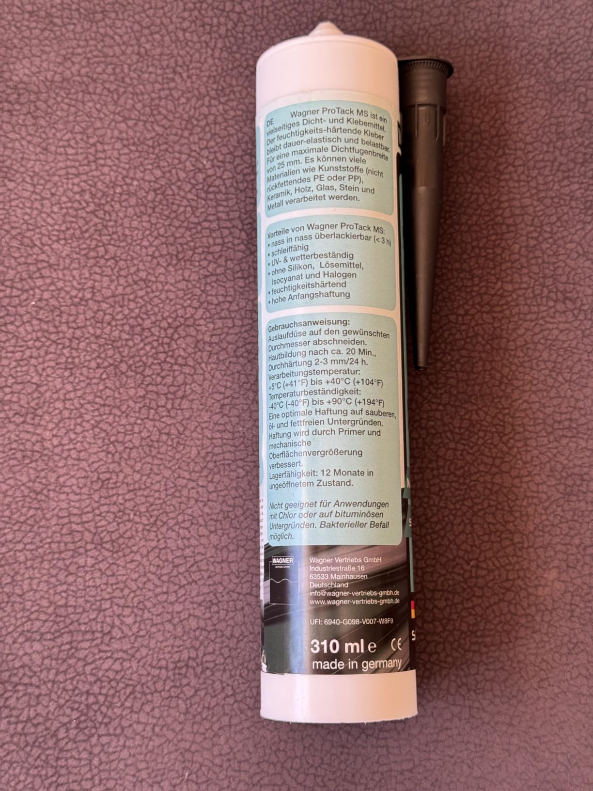 Wagner ProTack MS Montagekleber schwarz 310 ml dauerelastisch