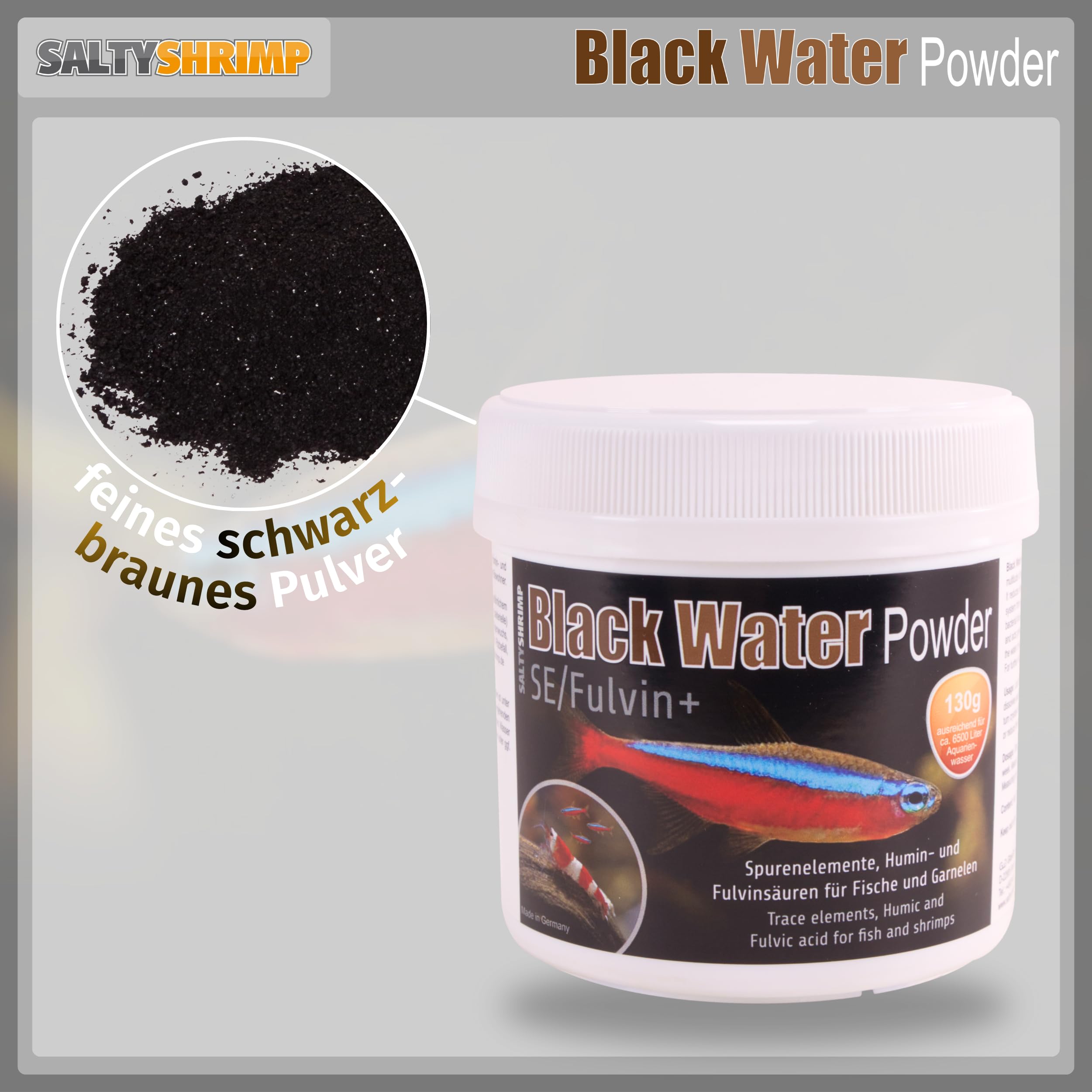 SaltyShrimp Black Water Powder SE/Fulvin+ Mineralsalz 135g Huminstoffe