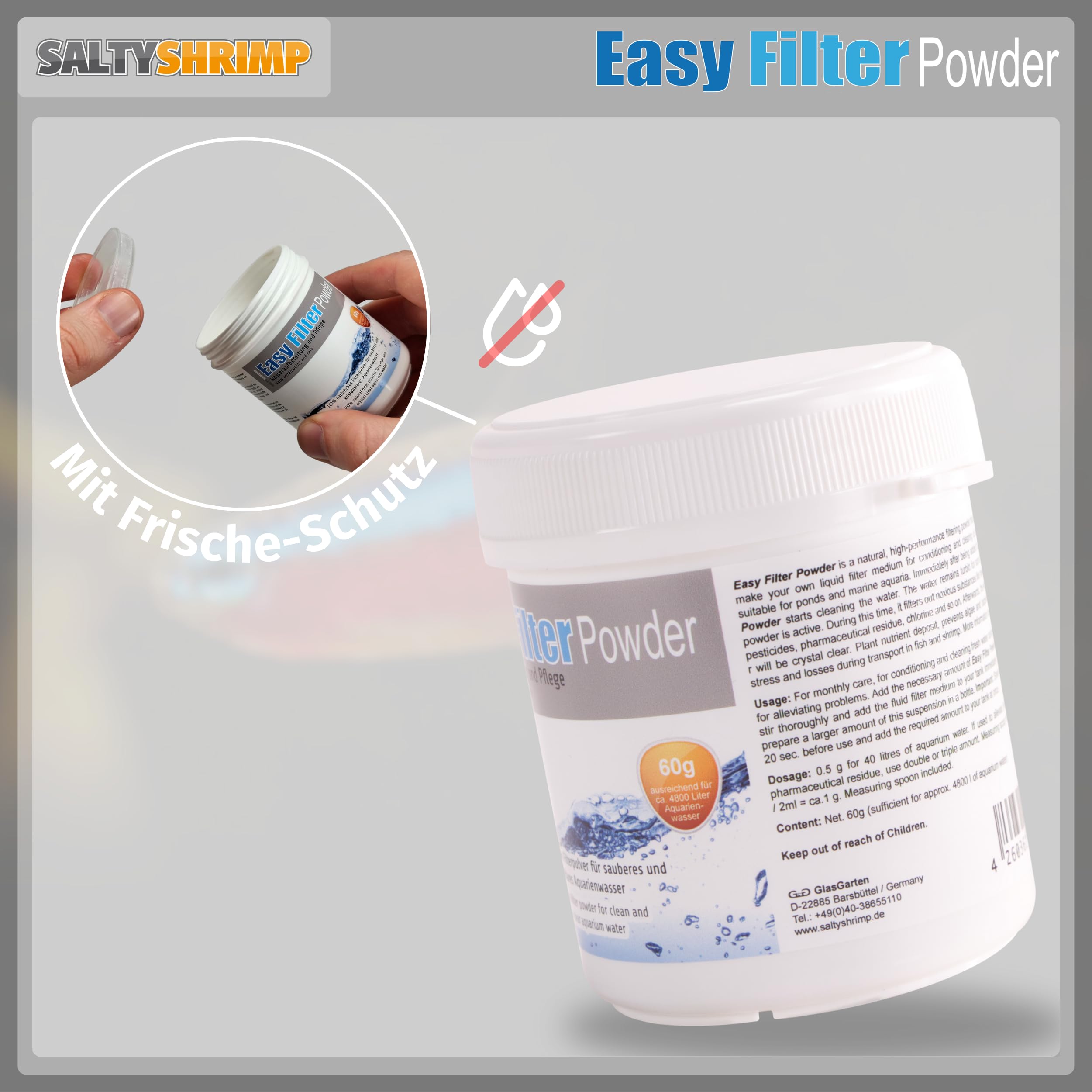 SaltyShrimp Easy Filter Powder Filterpulver 60g schadstoffbindend