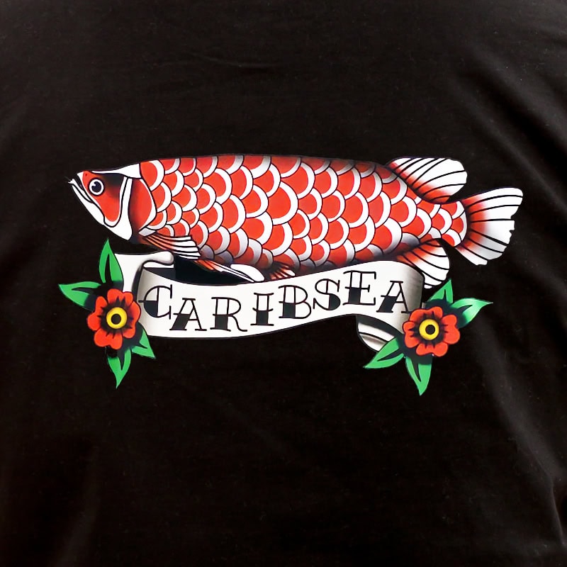 CaribSea Arowana Tattoo T-Shirt Schwarz Baumwolle