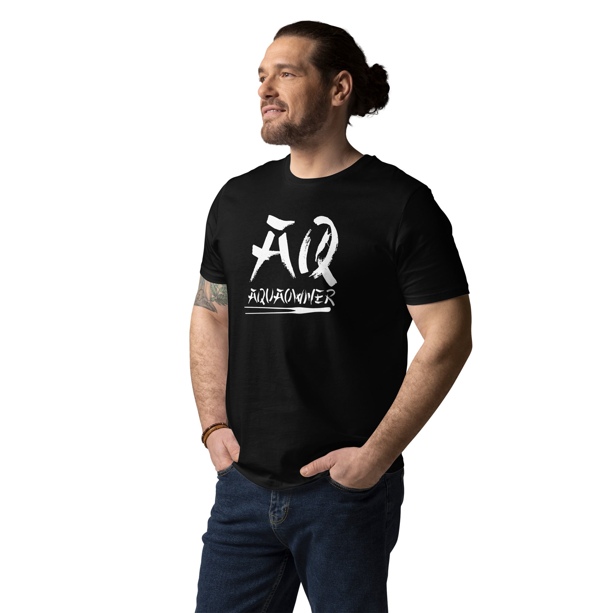 AquaOwner Classic Logo Tee T-Shirt schwarz Bio-Baumwolle