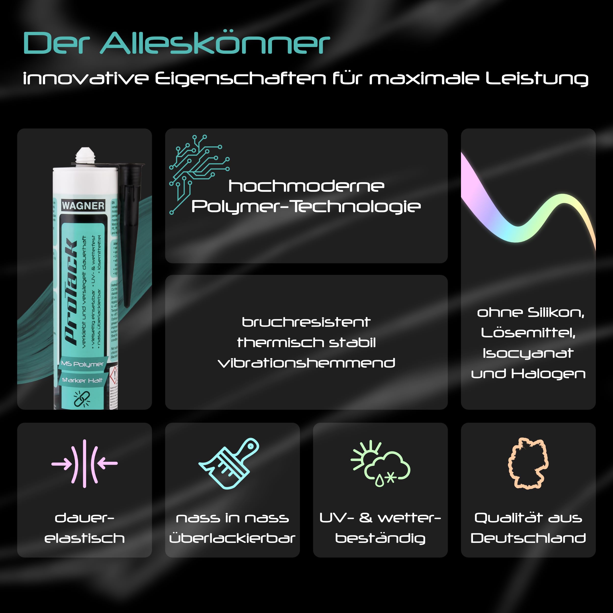 Wagner ProTack MS Montagekleber schwarz 310 ml dauerelastisch