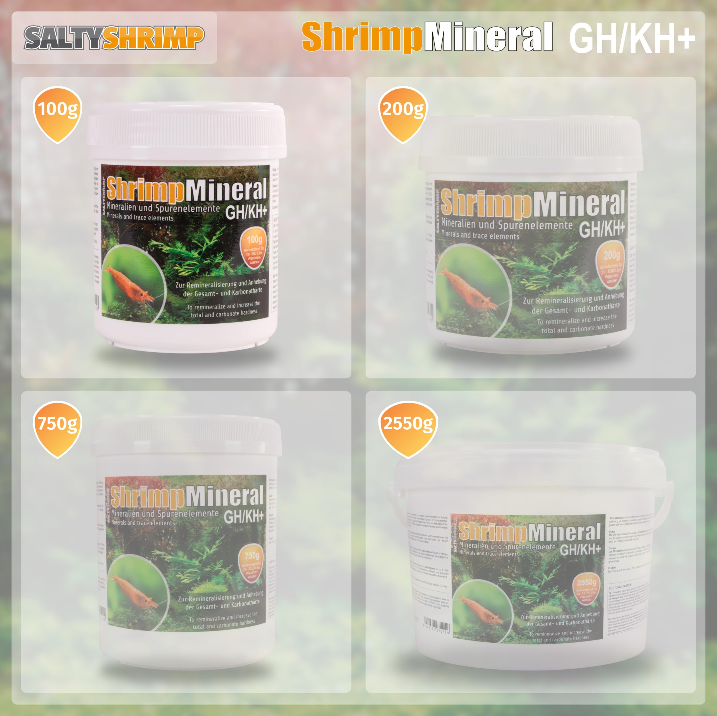 SaltyShrimp Shrimp Mineral GH/KH+ Mineralsalz 100 g neutrales Wasser