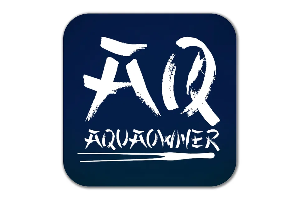 AquaOwner 3D Gel Aufkleber 3,8 cm Logo schwarz