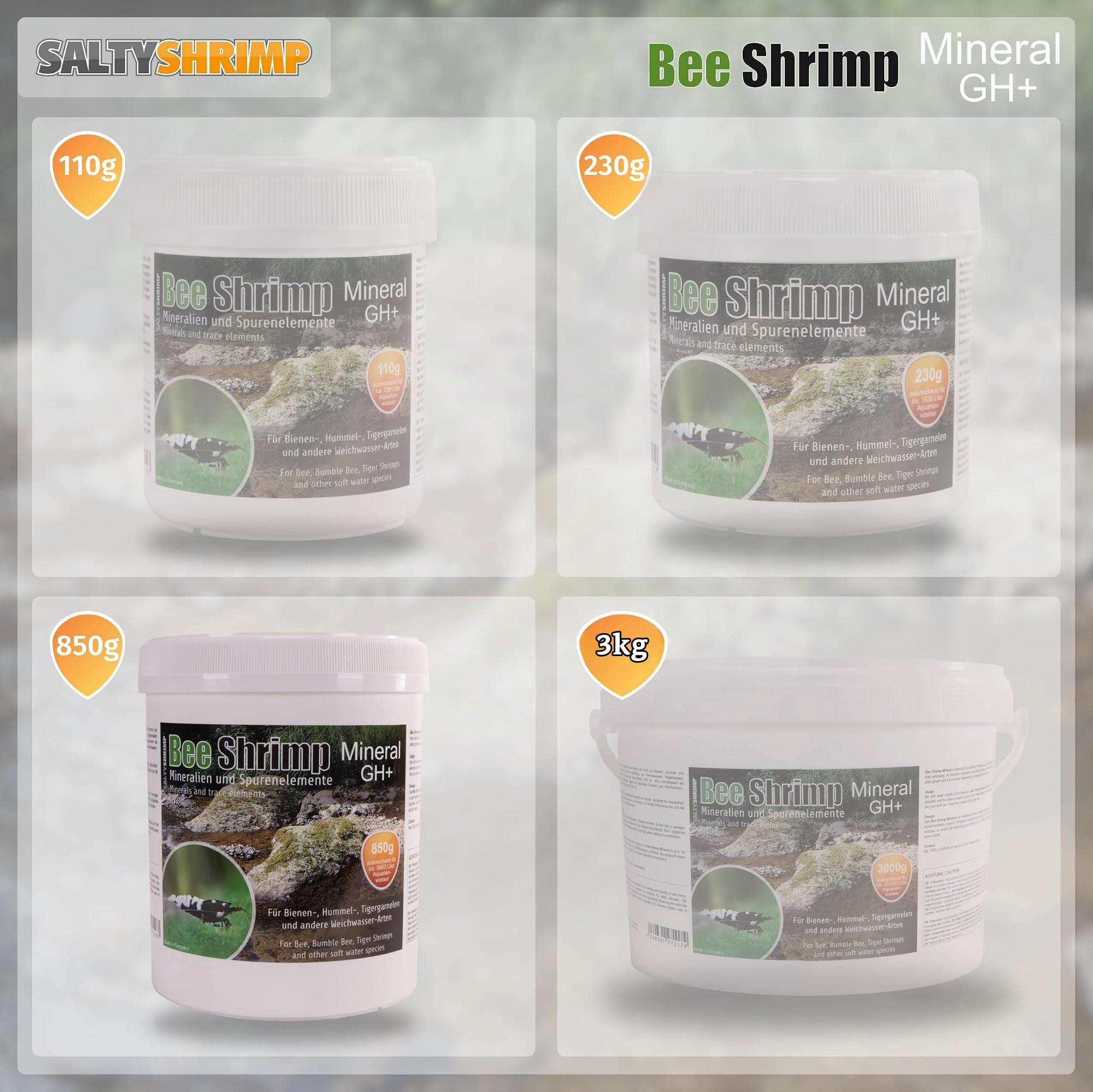 SaltyShrimp Bee Shrimp Mineral GH+ Mineralsalz 850 g Bienengarnelen