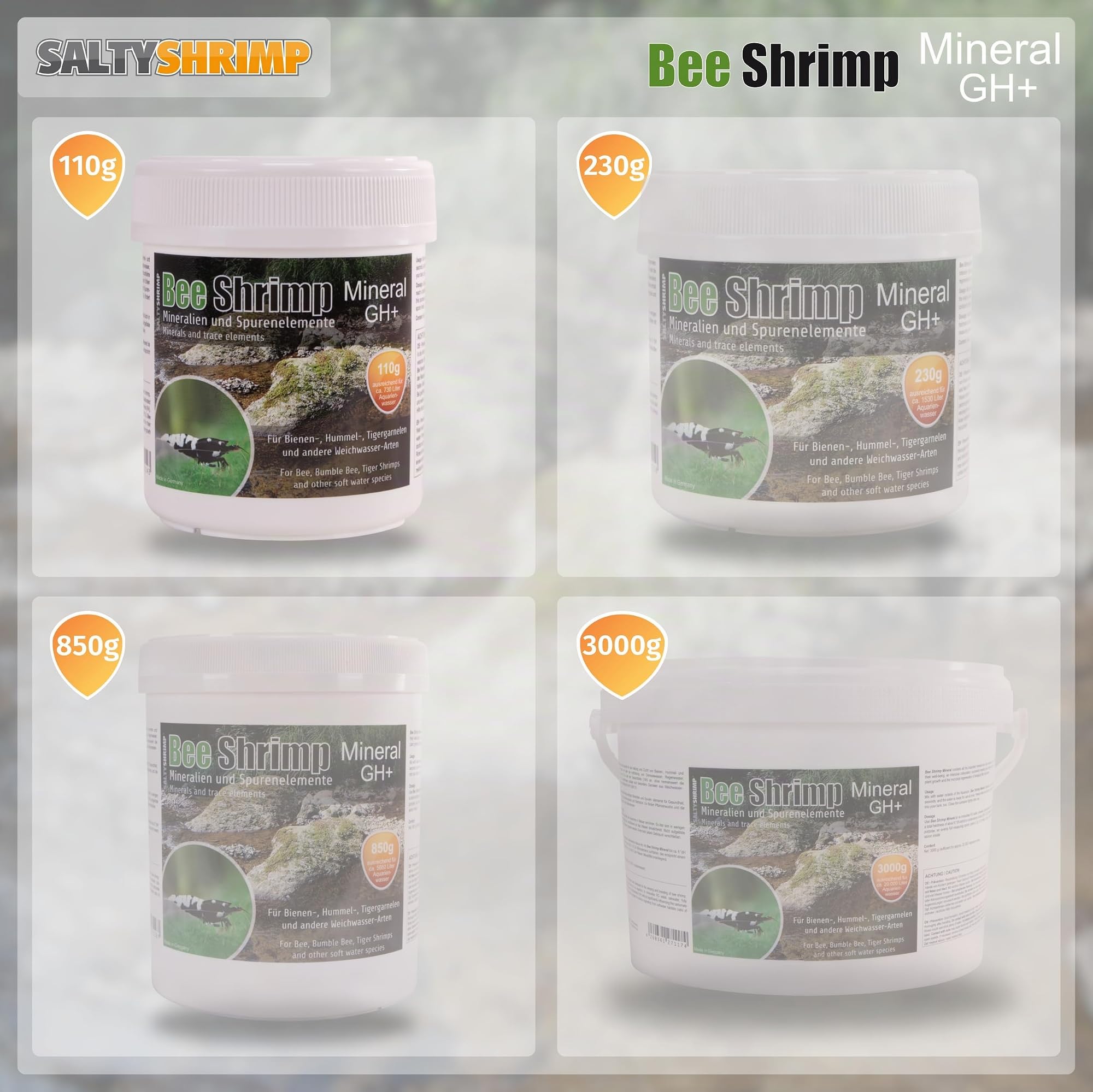 SaltyShrimp Bee Shrimp Mineral GH+ Mineralsalz 110 g Bienengarnelen