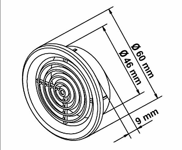 ArStone Filtergitter rund 45mm für 3D Rückwände