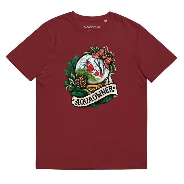 AquaOwner Christmas Shrimp Tee T-Shirt dunkelrot Bio-Baumwolle