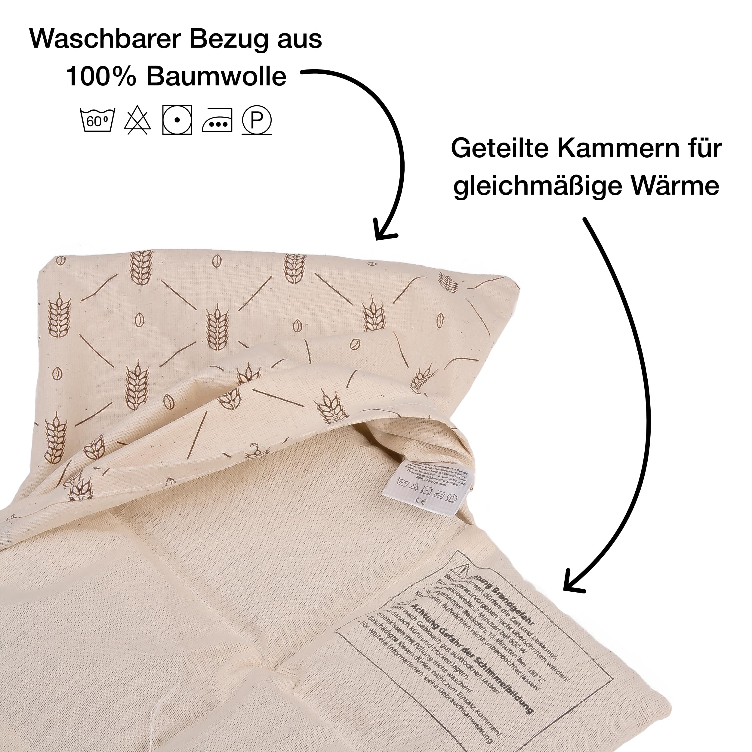 Wagner Wärmekissen Large 20x53 cm Baumwolle Weizen