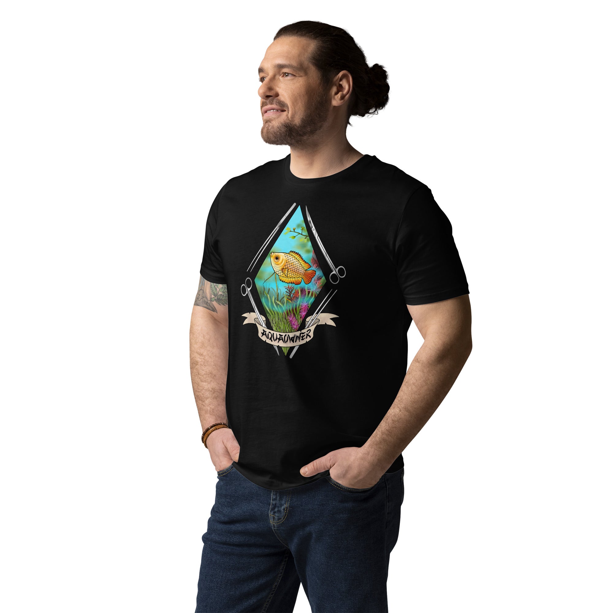 AquaOwner Gurami T-Shirt Bio-Baumwolle schwarz