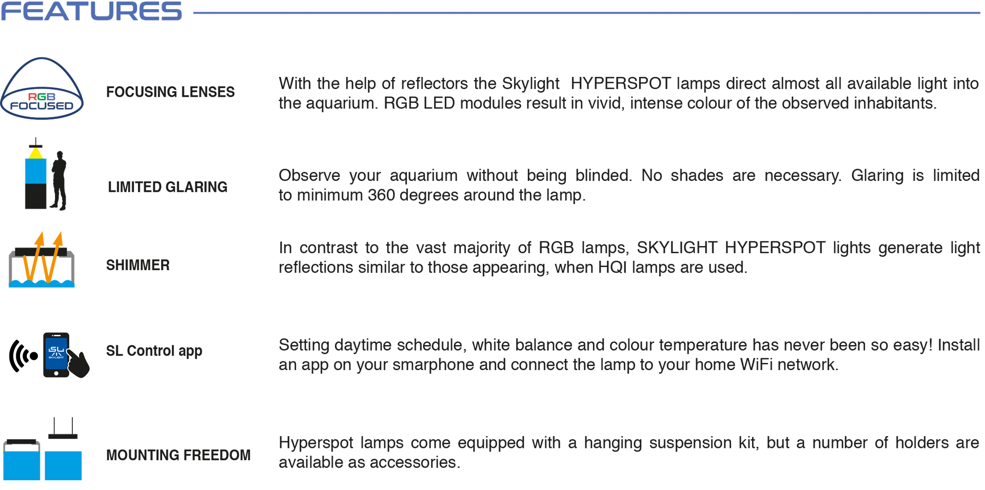 Skylight Hyperspot F FS Aquarienleuchte RGB 34,9 cm