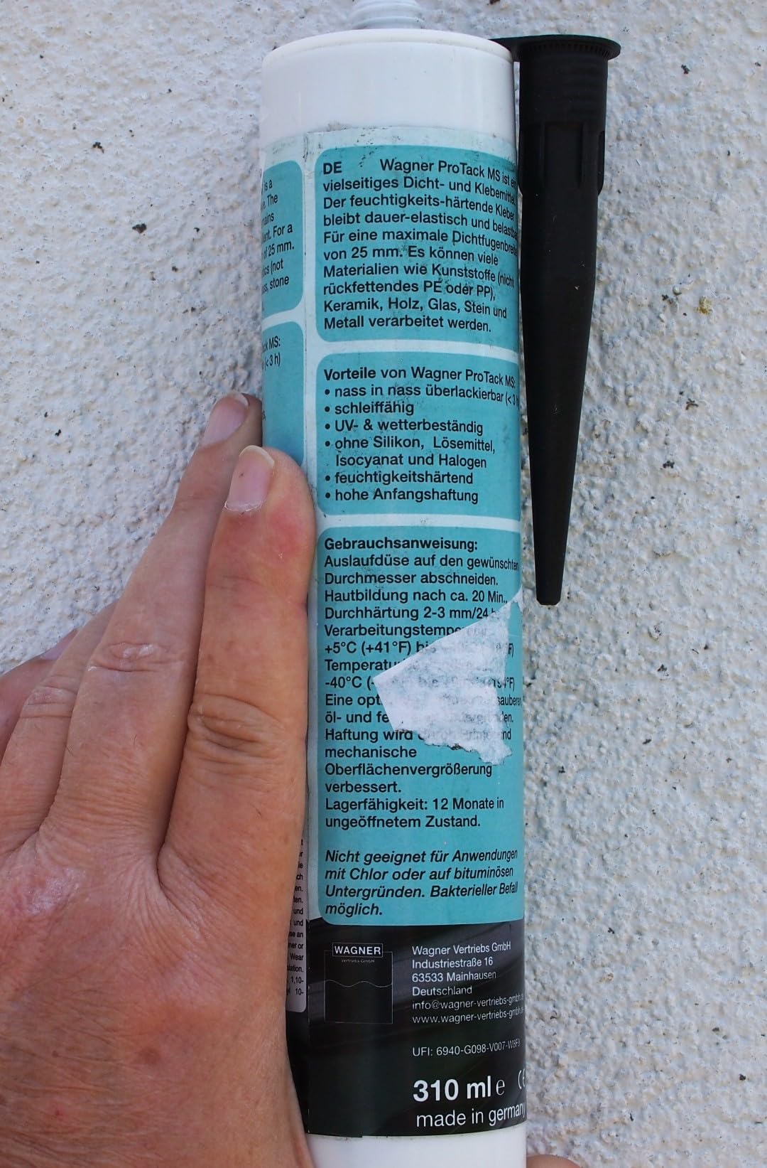 Wagner ProTack MS Montagekleber schwarz 310 ml dauerelastisch
