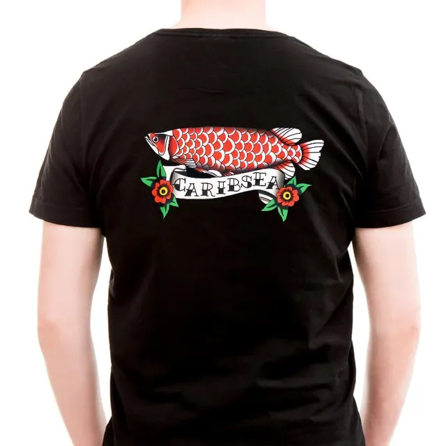 CaribSea Arowana Tattoo T-Shirt Schwarz Baumwolle