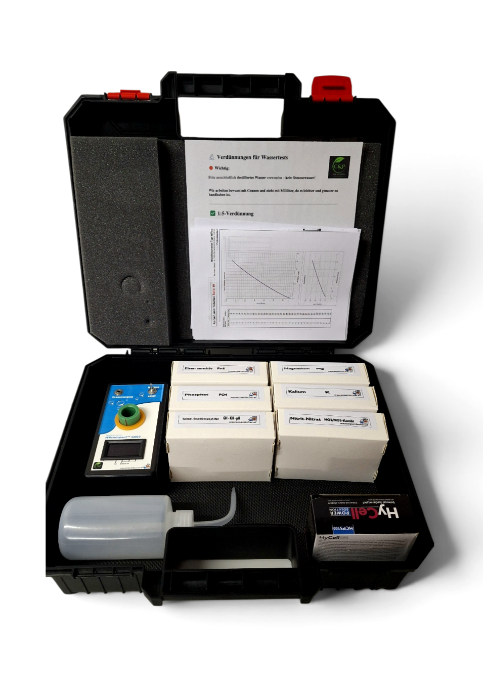 C&P Aquaplants Photometer Testkoffer G003 mit Nitrat Test